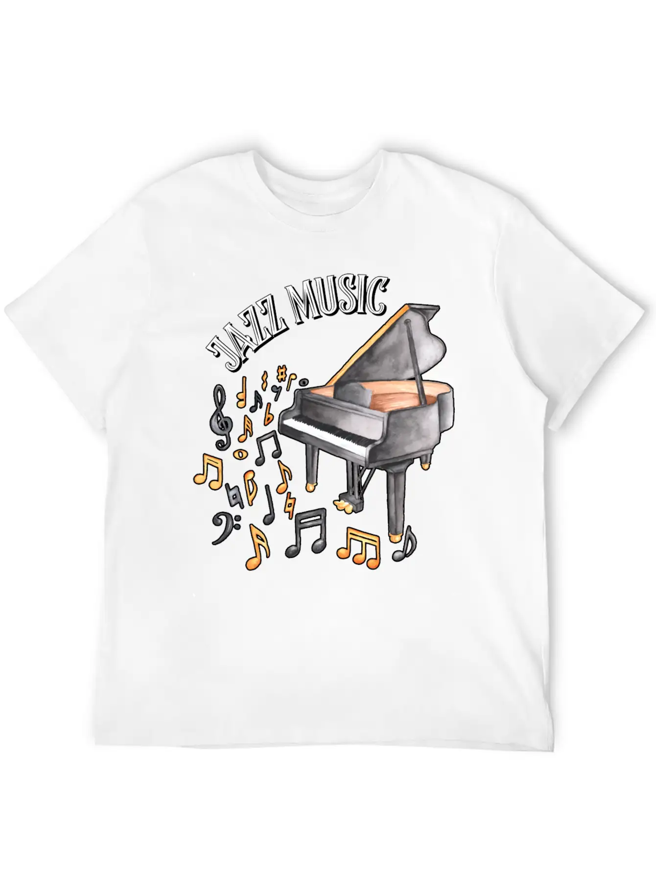 Jazz Music Piano Essential Cotton Tee For Daily Outfits – Unisex Style