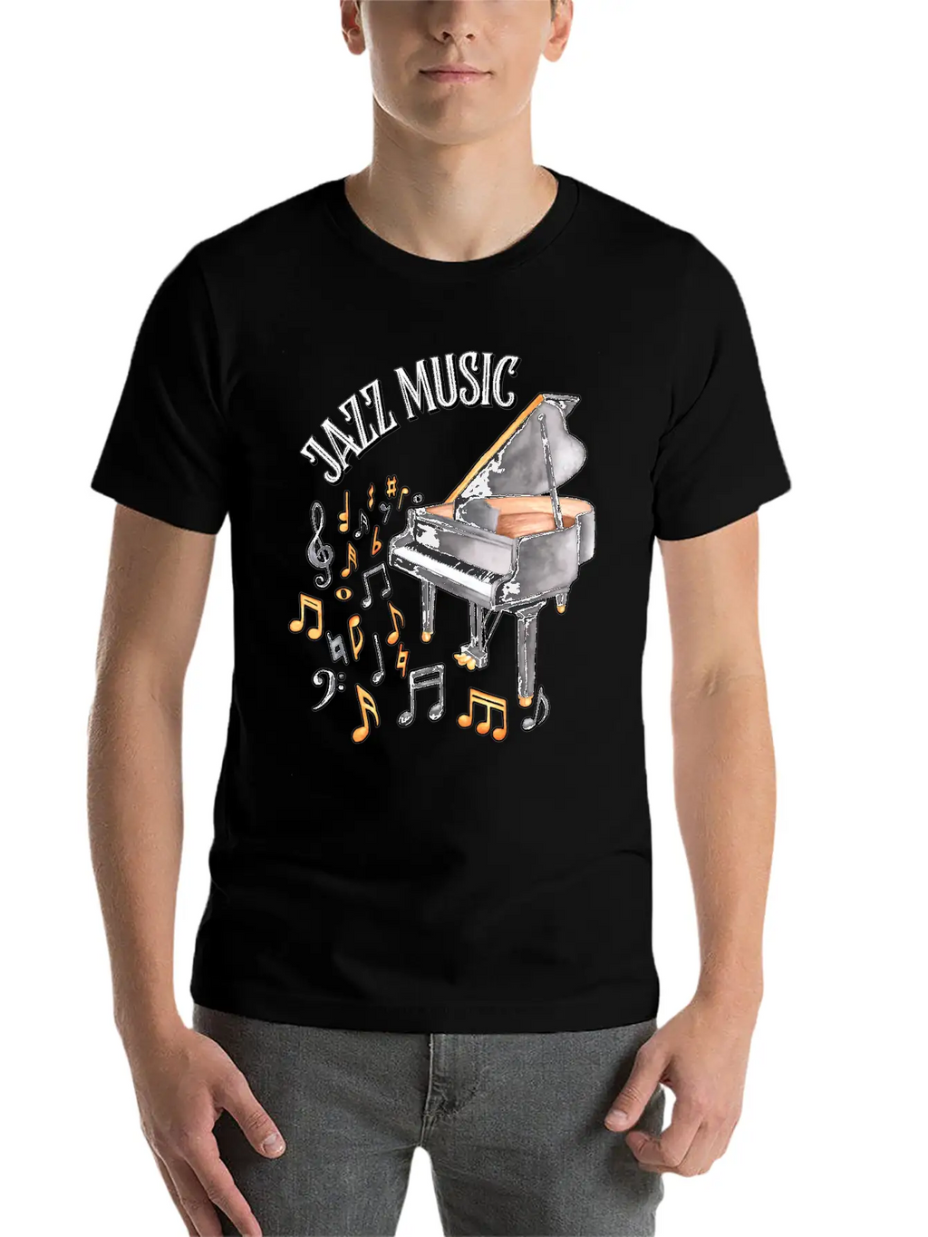 Jazz Music Piano Essential Cotton Tee For Daily Outfits – Unisex Style
