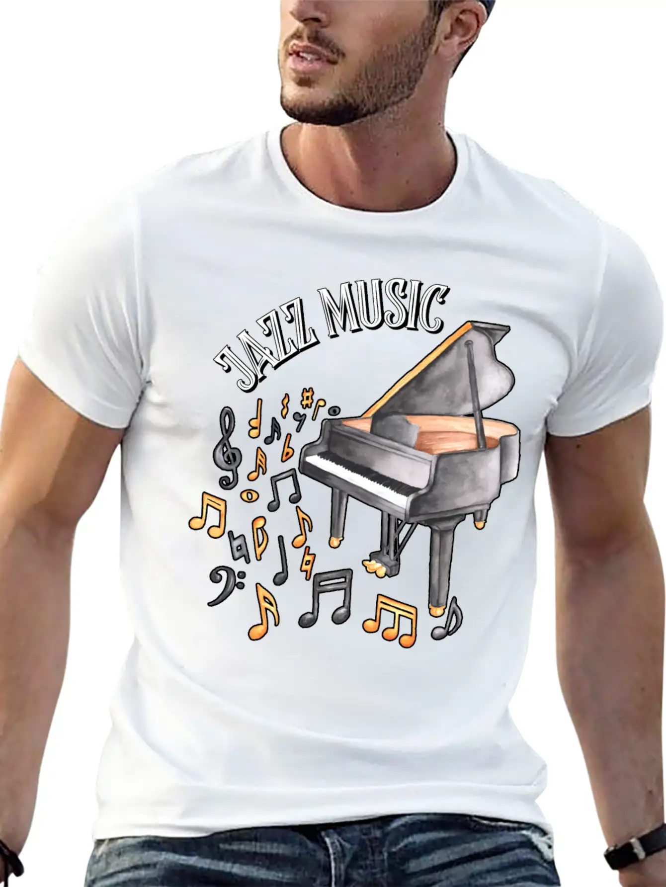 Jazz Music Piano Essential Cotton Tee For Daily Outfits – Unisex Style