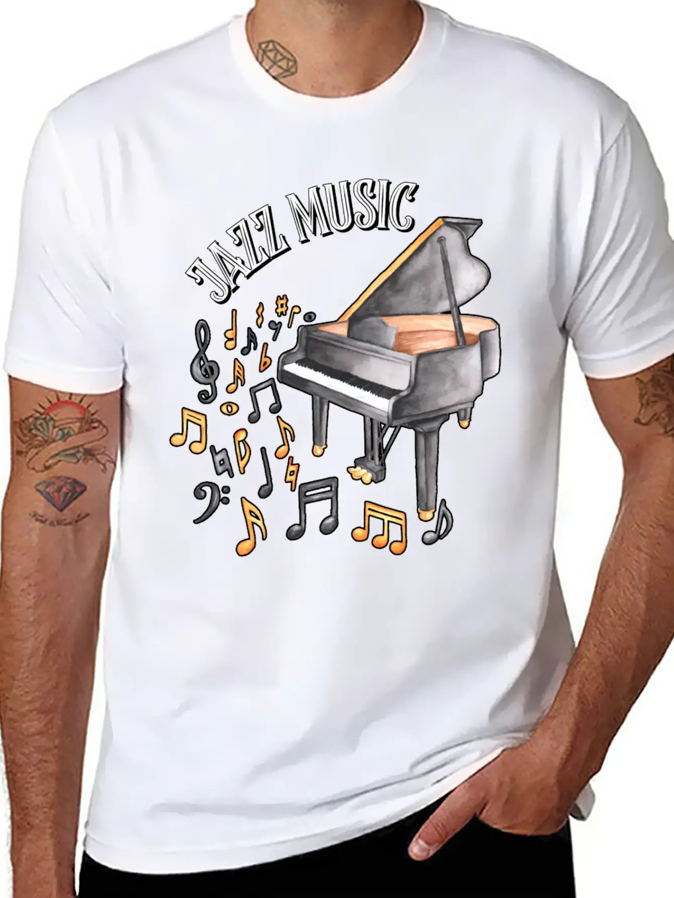 Jazz Music Piano Essential Cotton Tee For Daily Outfits – Unisex Style