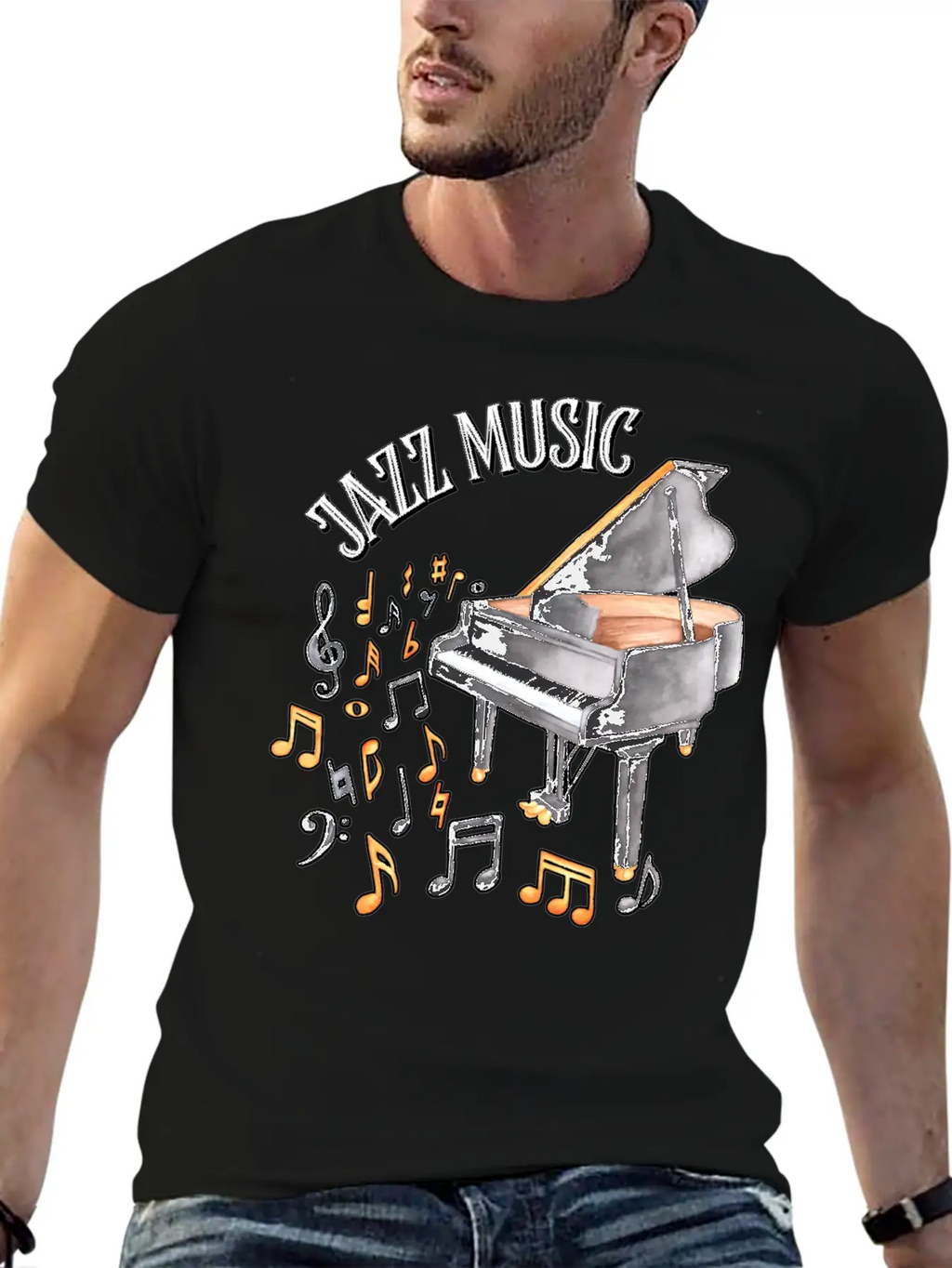 Jazz Music Piano Essential Cotton Tee For Daily Outfits – Unisex Style
