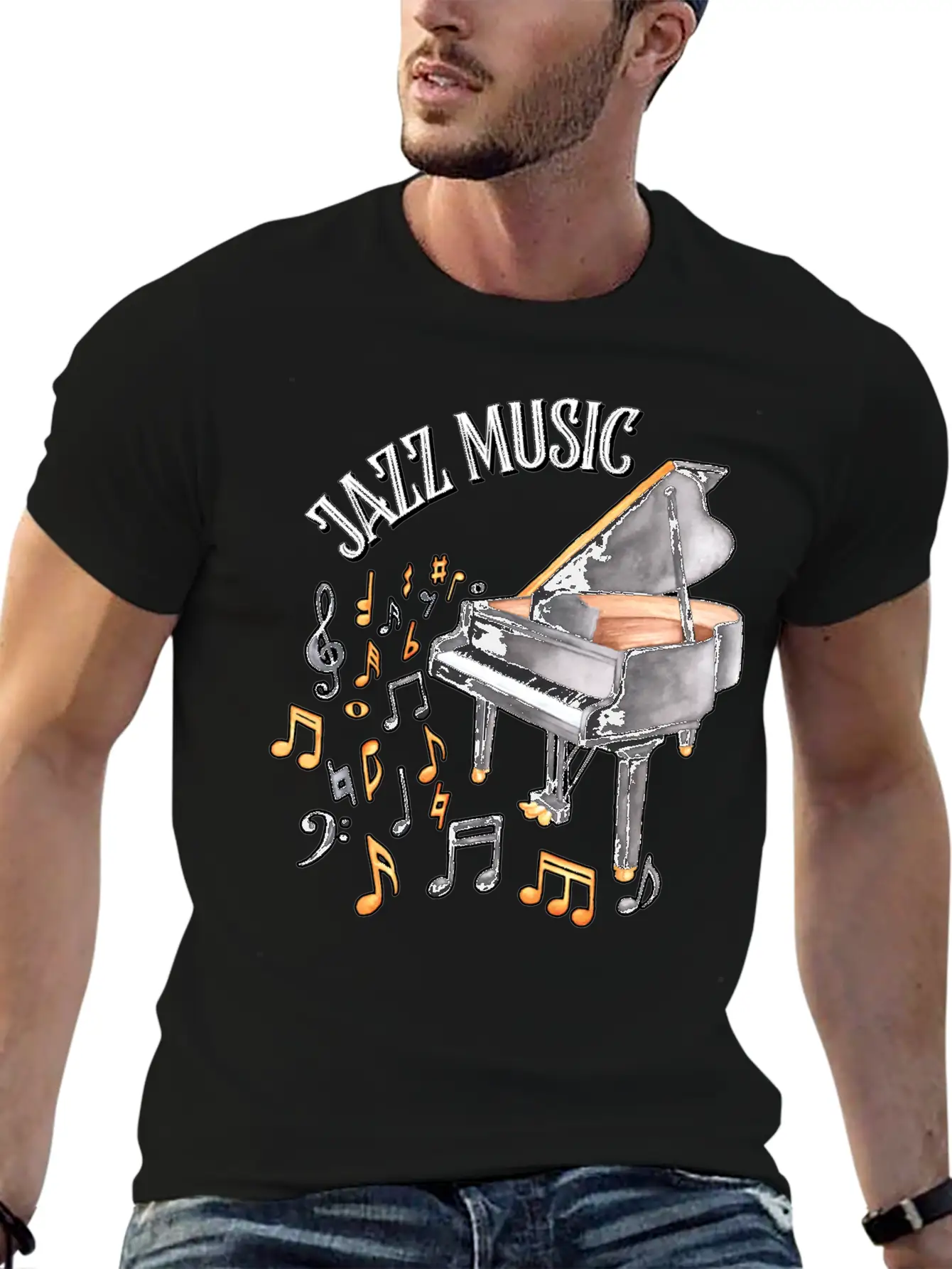 Jazz Music Piano Essential Cotton Tee For Daily Outfits – Unisex Style