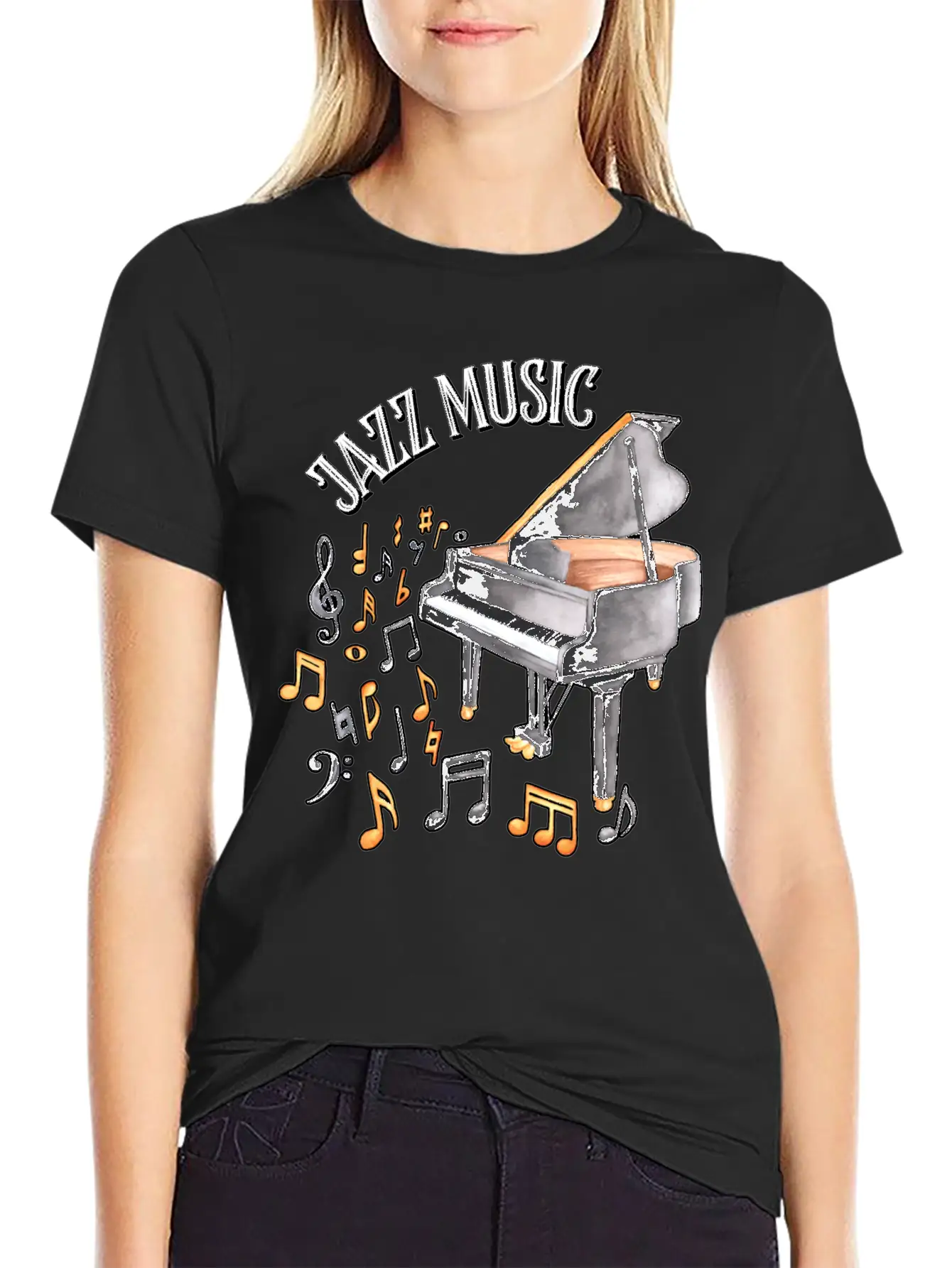Jazz Music Piano Essential Cotton Tee For Daily Outfits – Unisex Style