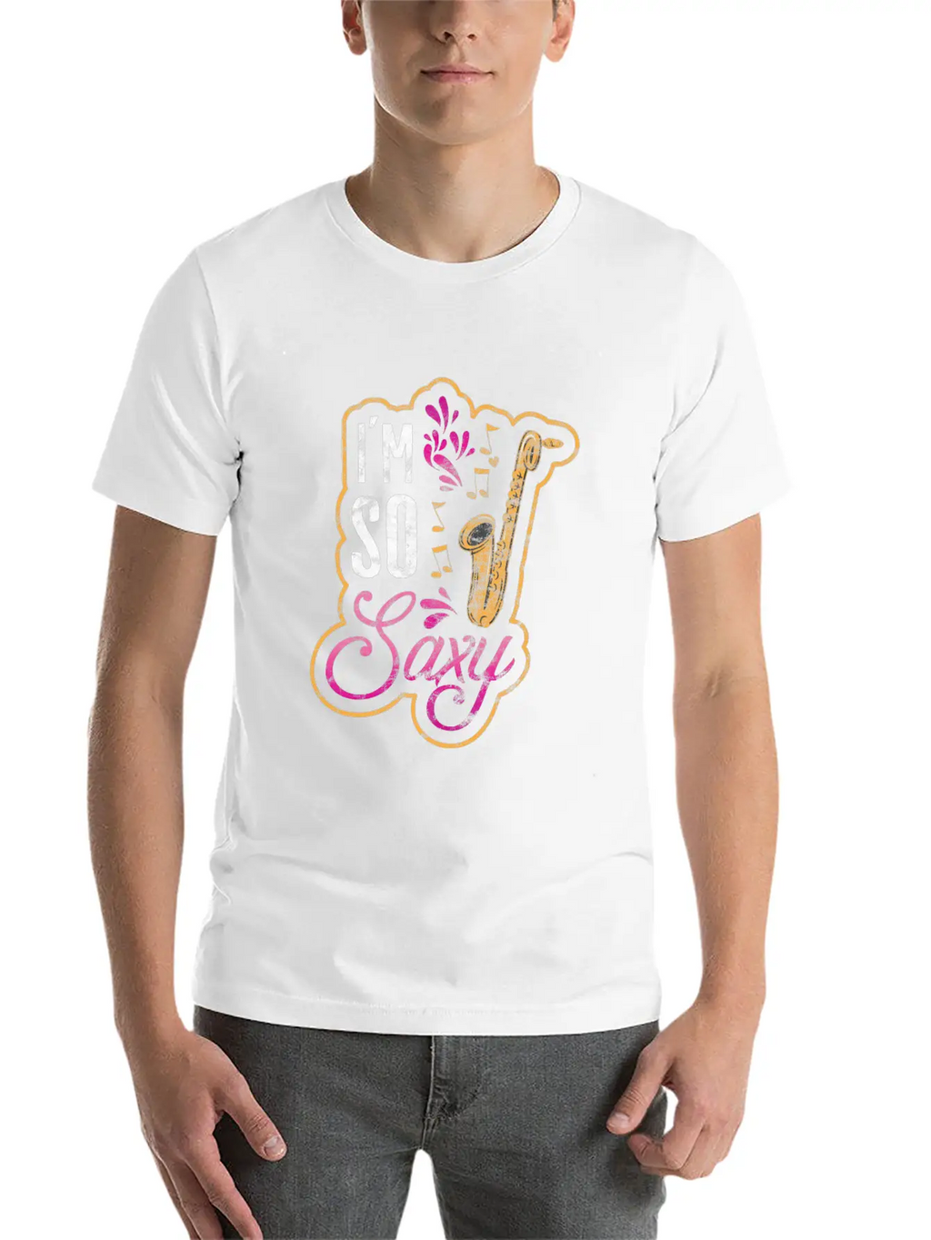 Jazz Music Style Music Band Saxophone Gift Essential Cotton Tee For Daily Outfits – Unisex Style