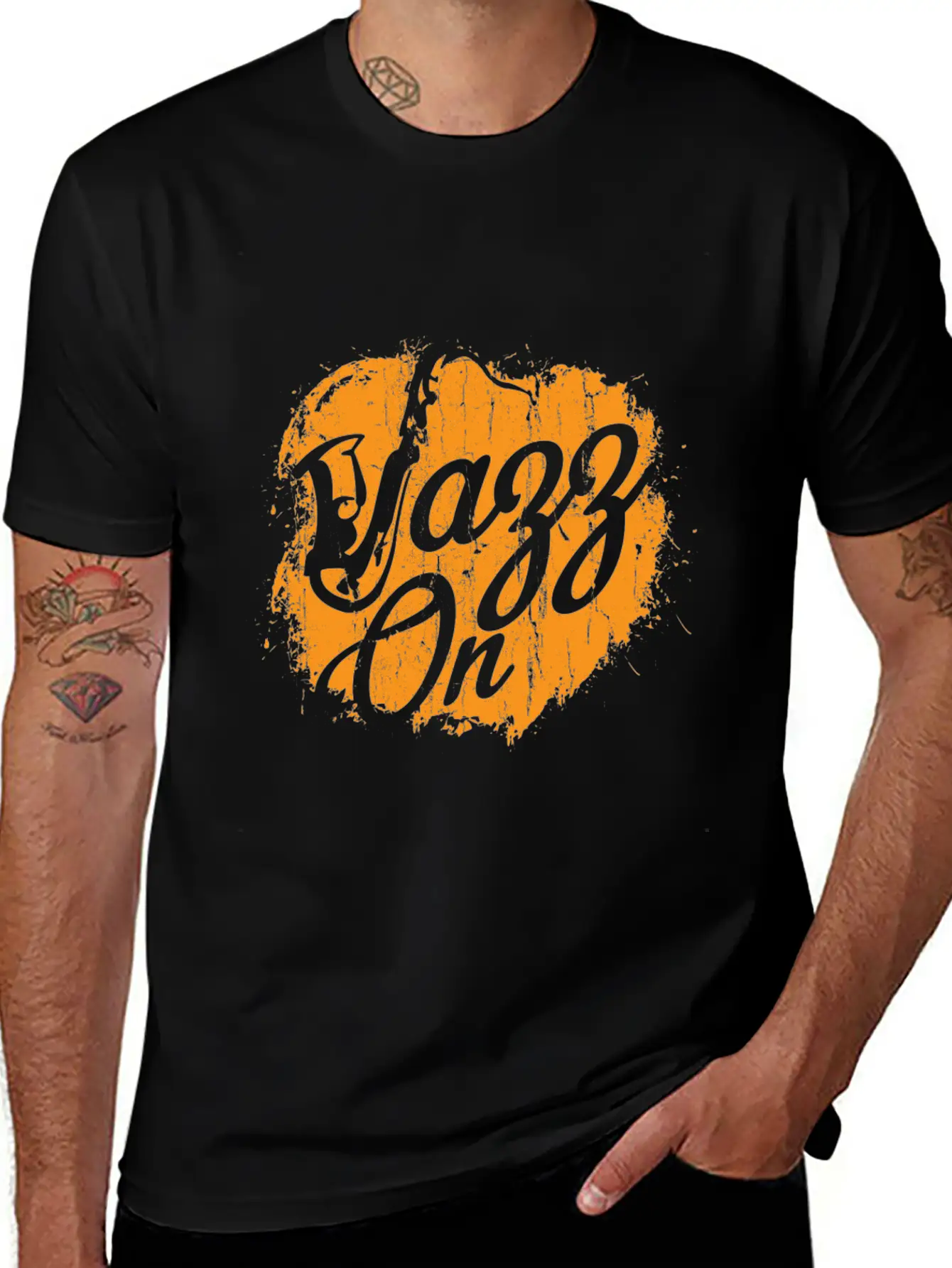 Jazz On - Saxophone Music Gift Breathable Graphic T-Shirt – Perfect For Casual Days