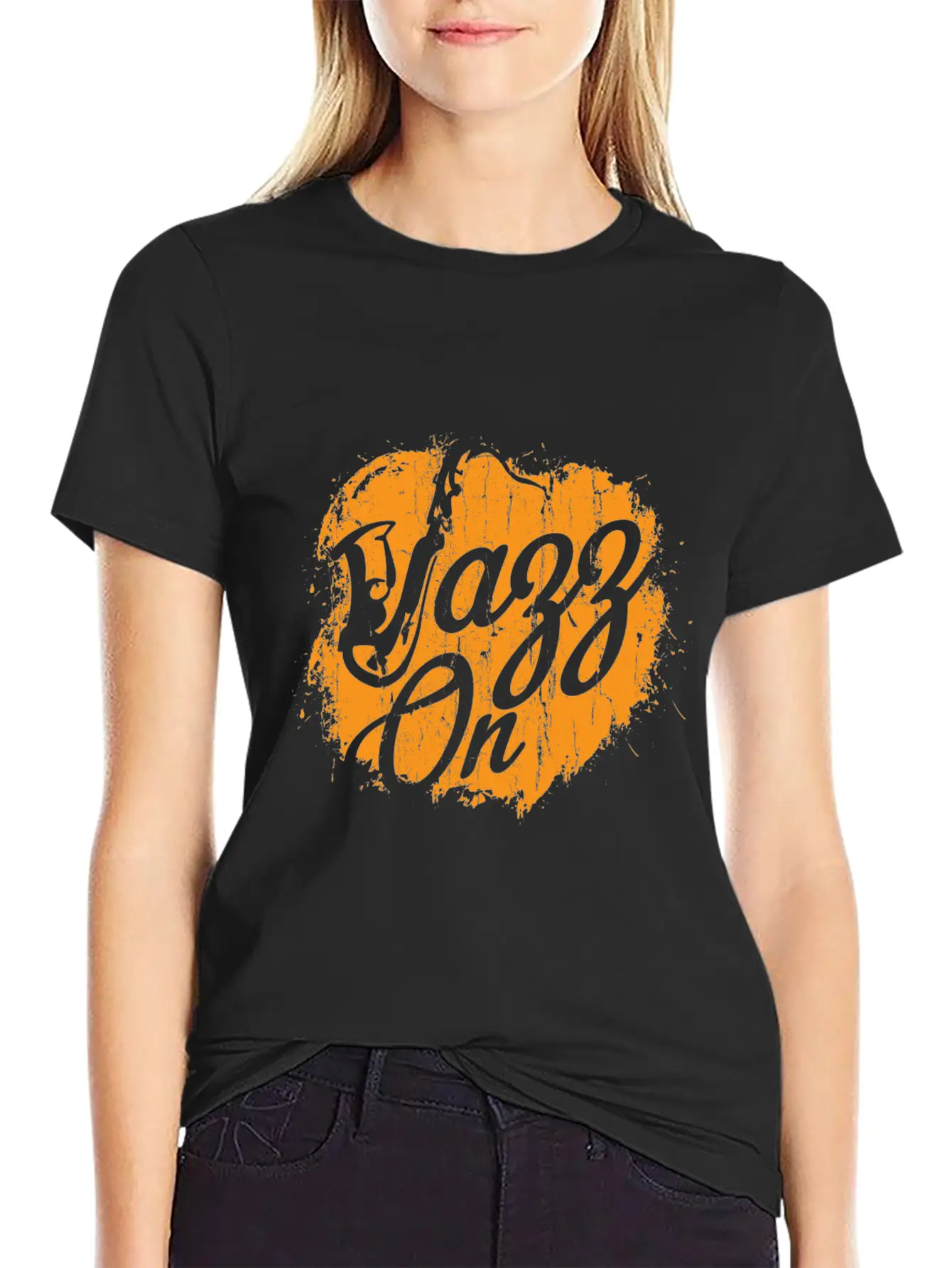 Jazz On - Saxophone Music Gift Breathable Graphic T-Shirt – Perfect For Casual Days
