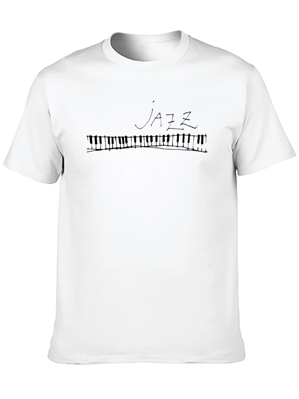 Jazz Piano Horizontal White 1 Unisex Short Sleeve Soft Cotton T-Shirt – Casual Everyday Wear