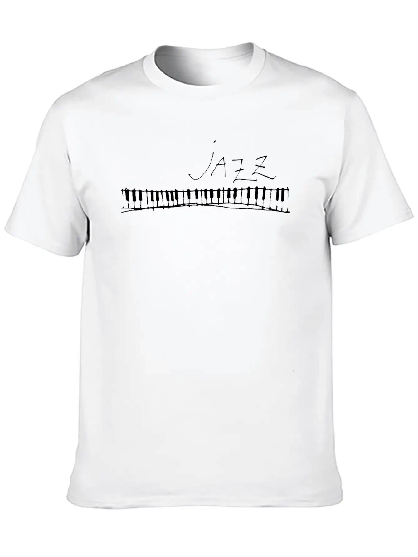 Jazz Piano Horizontal White 1 Unisex Short Sleeve Soft Cotton T-Shirt – Casual Everyday Wear