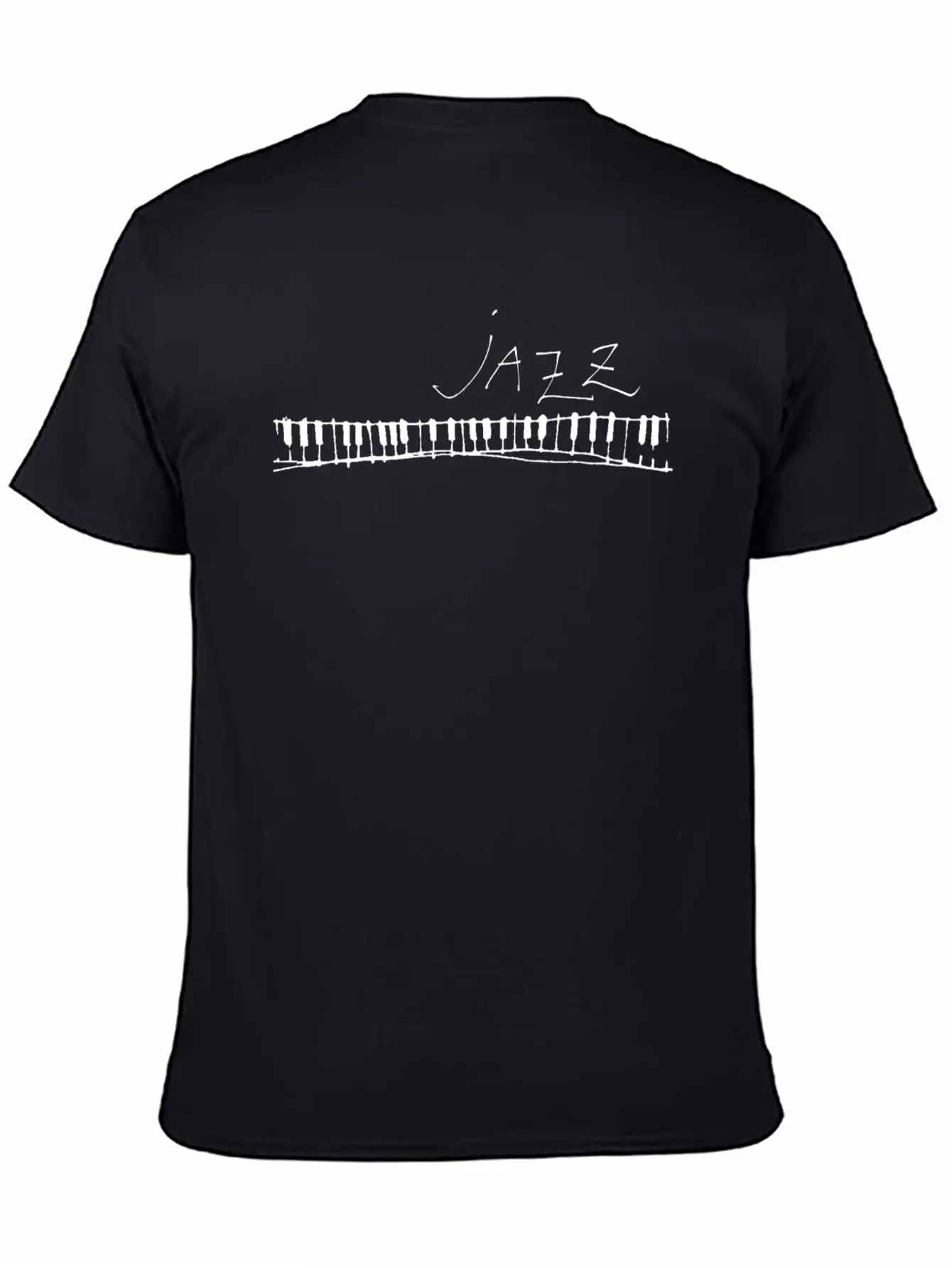 Jazz Piano Horizontal White 1 Unisex Short Sleeve Soft Cotton T-Shirt – Casual Everyday Wear