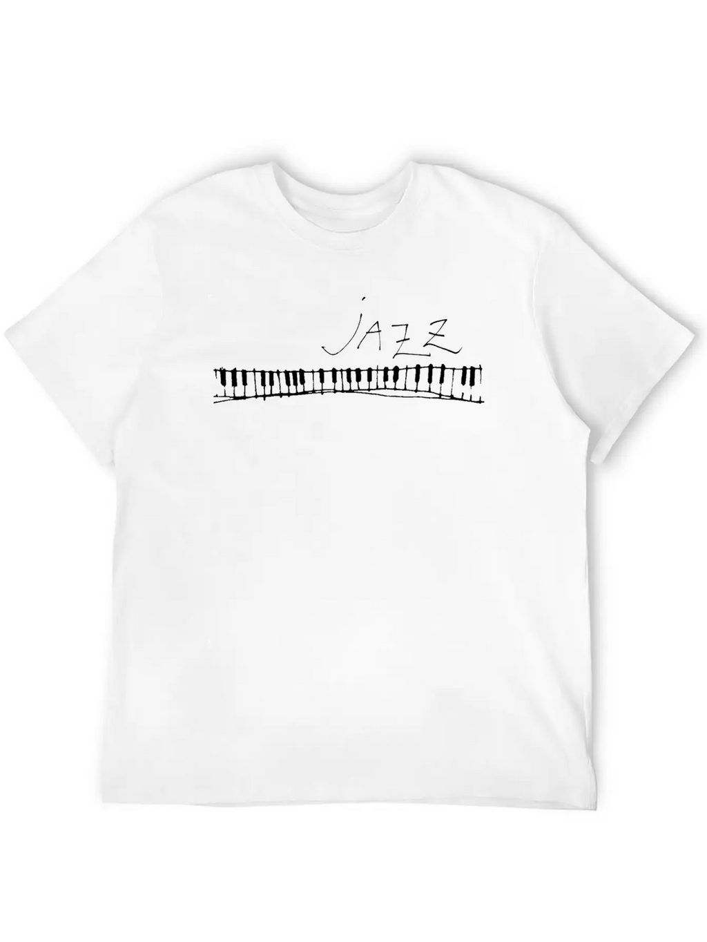 Jazz Piano Horizontal White 1 Unisex Short Sleeve Soft Cotton T-Shirt – Casual Everyday Wear