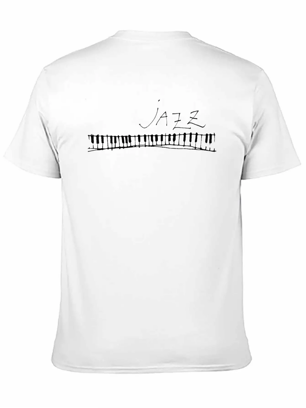 Jazz Piano Horizontal White 1 Unisex Short Sleeve Soft Cotton T-Shirt – Casual Everyday Wear