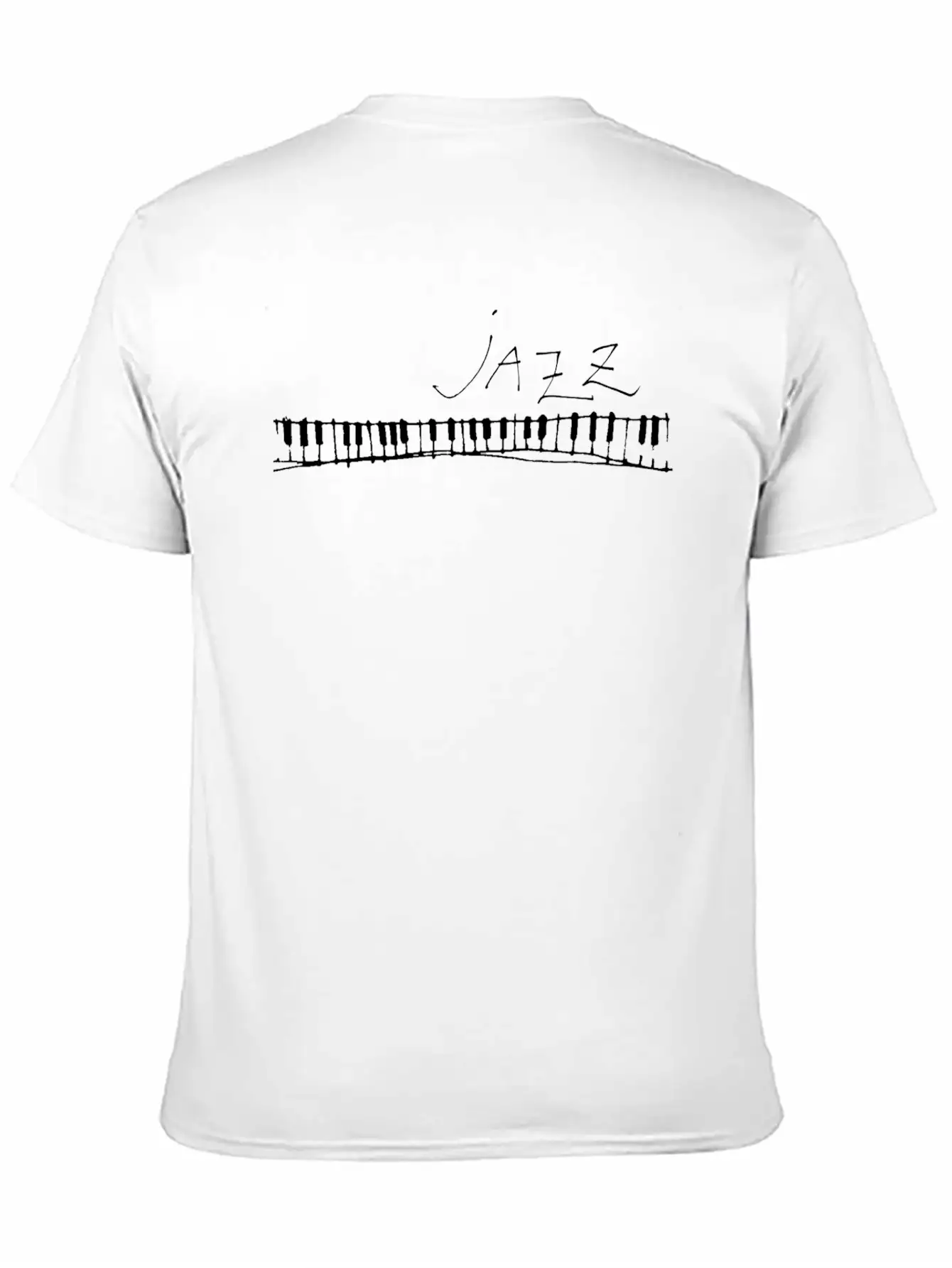 Jazz Piano Horizontal White 1 Unisex Short Sleeve Soft Cotton T-Shirt – Casual Everyday Wear