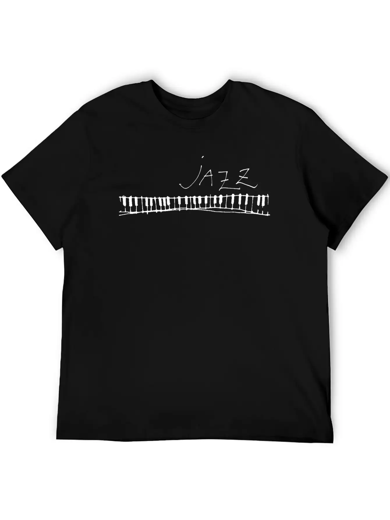 Jazz Piano Horizontal White 1 Unisex Short Sleeve Soft Cotton T-Shirt – Casual Everyday Wear
