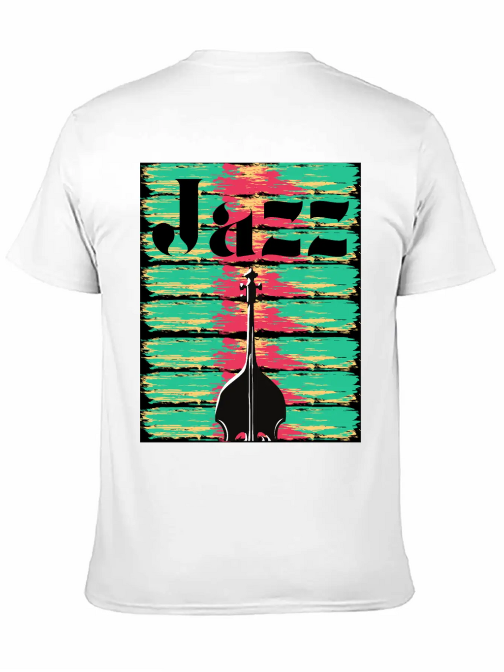 Jazzy Brushstrokes Contrabass Breathable Graphic T-Shirt – Perfect For Casual Days