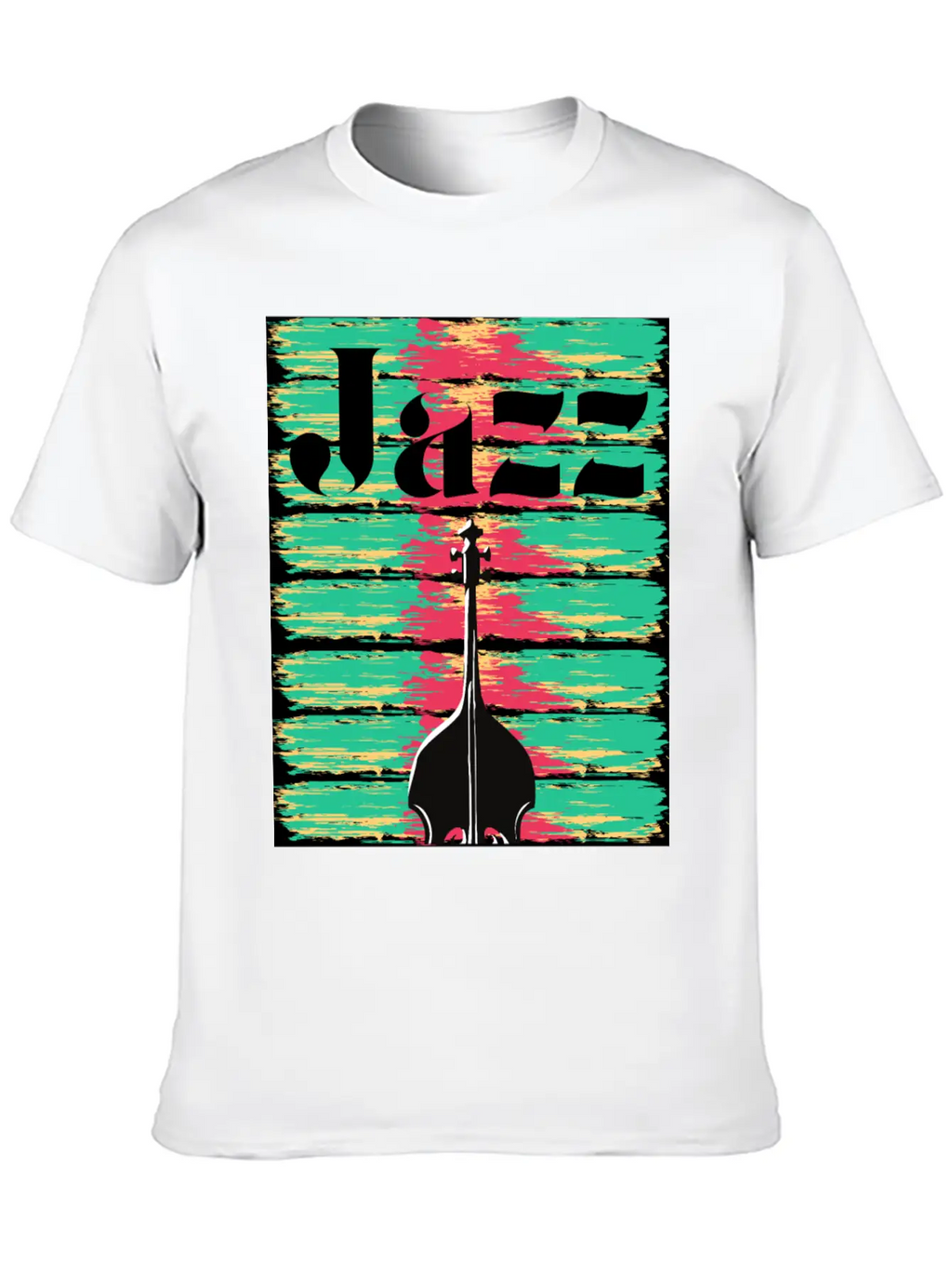 Jazzy Brushstrokes Contrabass Breathable Graphic T-Shirt – Perfect For Casual Days
