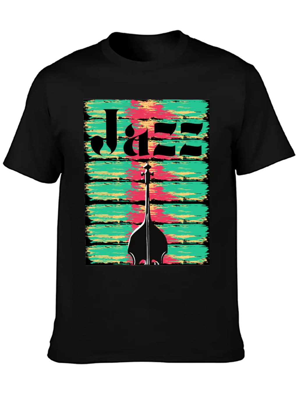Jazzy Brushstrokes Contrabass Breathable Graphic T-Shirt – Perfect For Casual Days