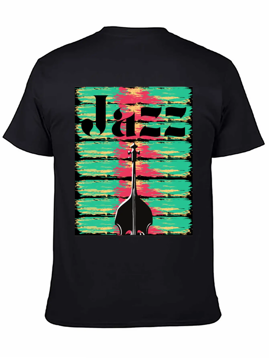 Jazzy Brushstrokes Contrabass Breathable Graphic T-Shirt – Perfect For Casual Days