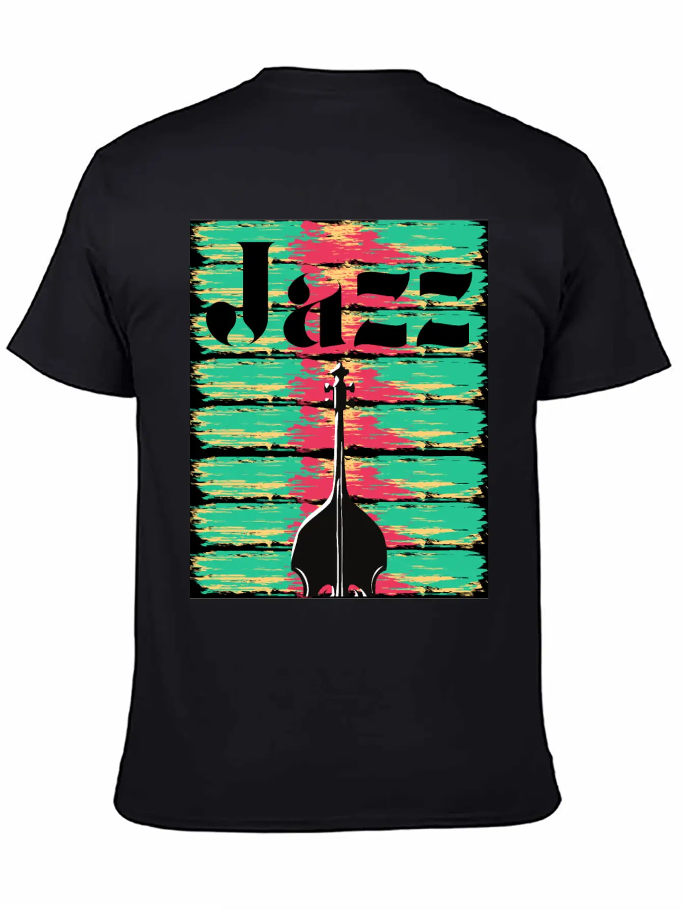 Jazzy Brushstrokes Contrabass Breathable Graphic T-Shirt – Perfect For Casual Days