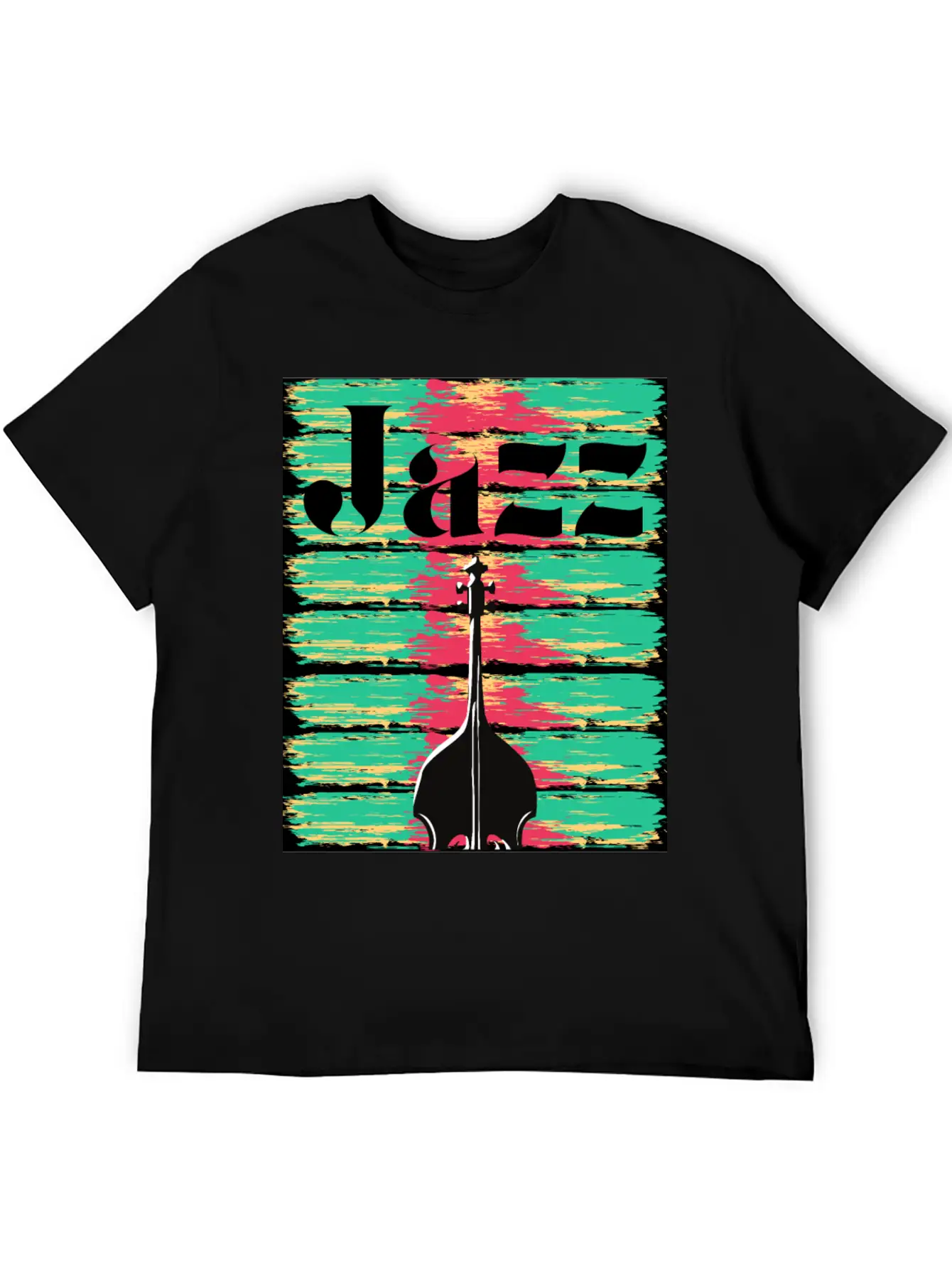Jazzy Brushstrokes Contrabass Breathable Graphic T-Shirt – Perfect For Casual Days