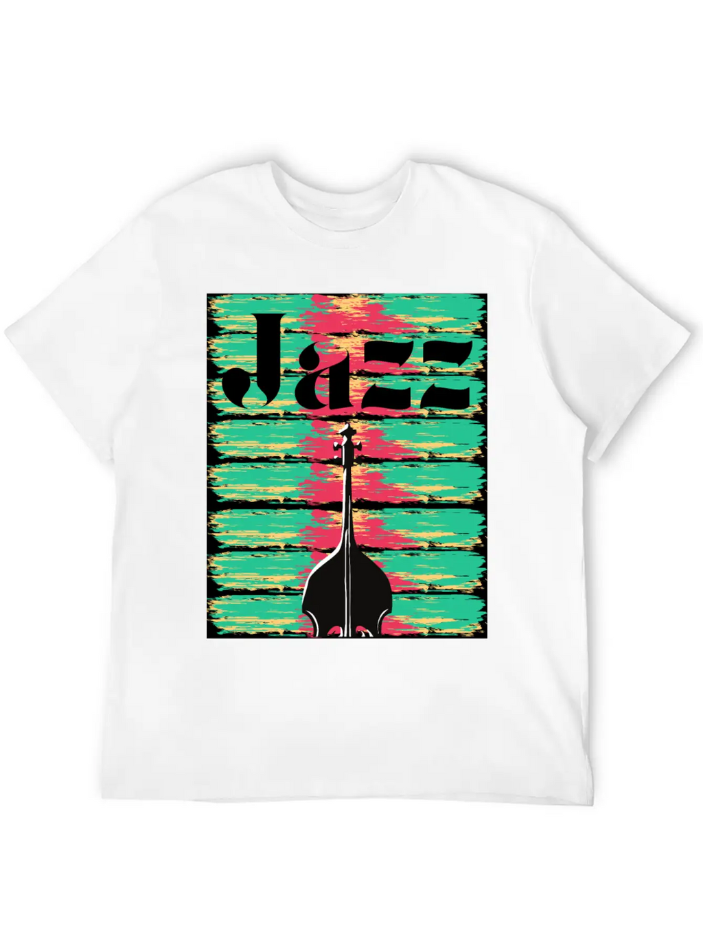 Jazzy Brushstrokes Contrabass Breathable Graphic T-Shirt – Perfect For Casual Days