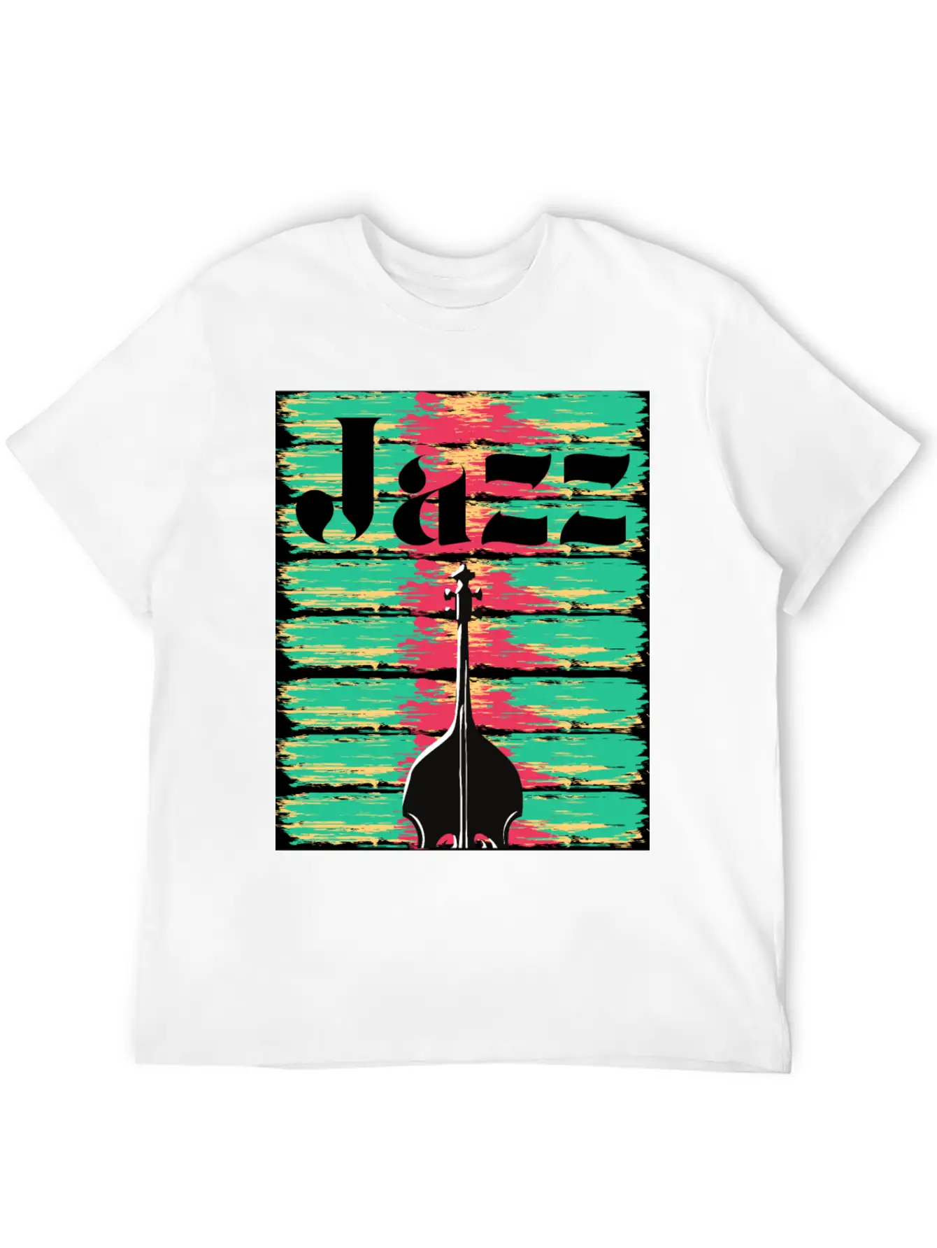 Jazzy Brushstrokes Contrabass Breathable Graphic T-Shirt – Perfect For Casual Days