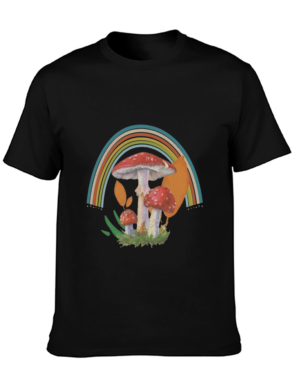 Retro Mushroom Rainbow Graphic Tee