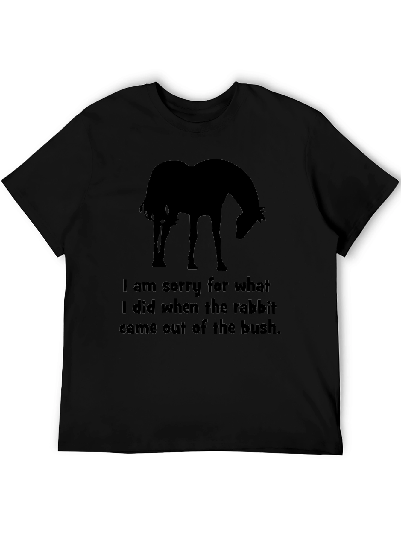 Humorous Horse & Rabbit T-Shirt - Sorry for My Actions