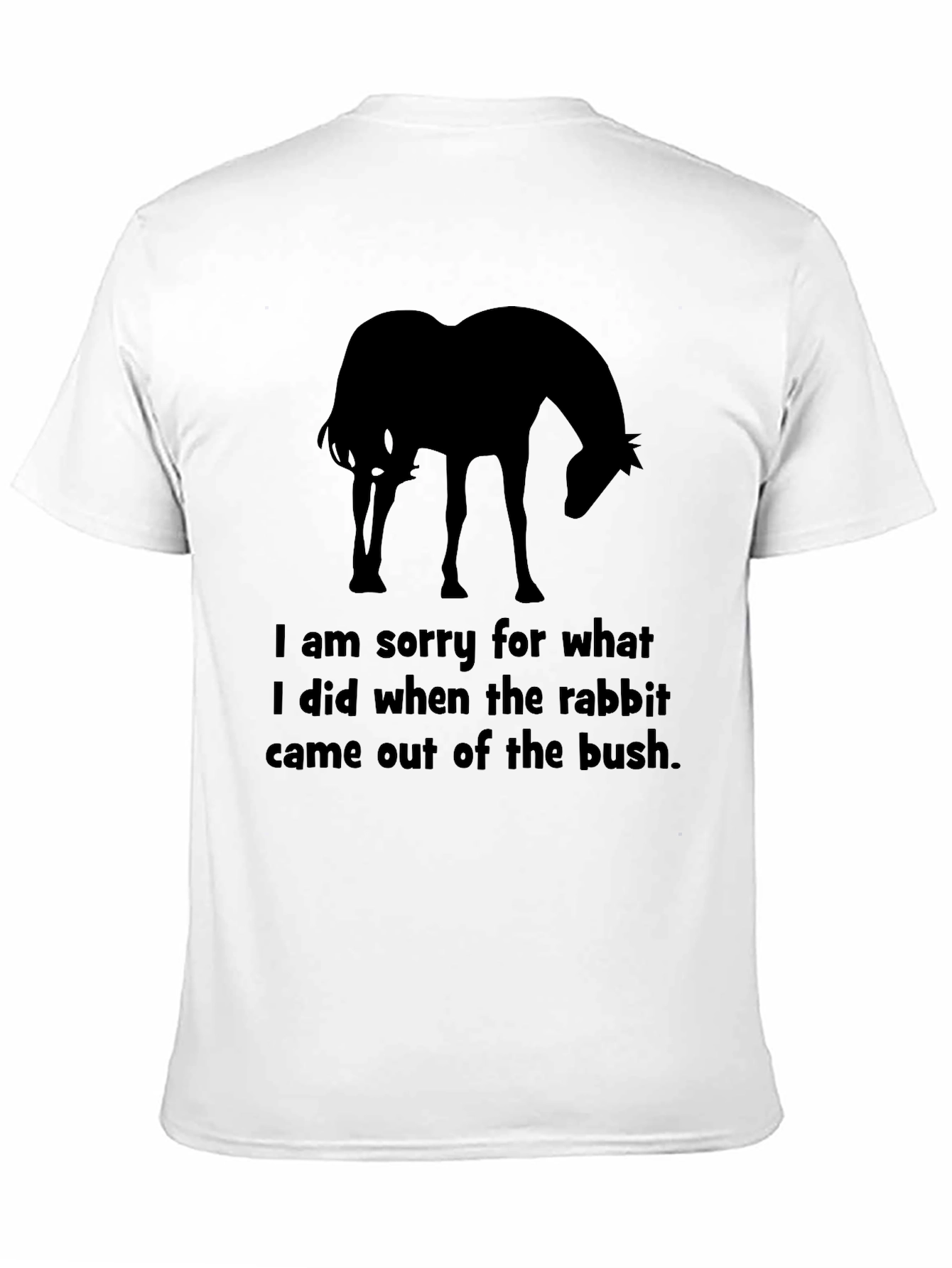Humorous Horse & Rabbit T-Shirt - Sorry for My Actions