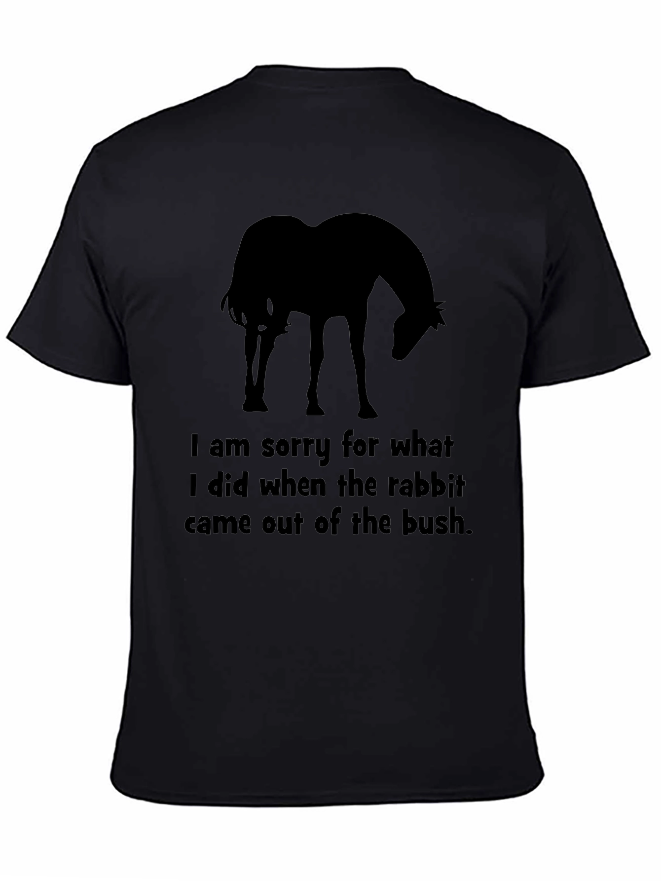 Humorous Horse & Rabbit T-Shirt - Sorry for My Actions