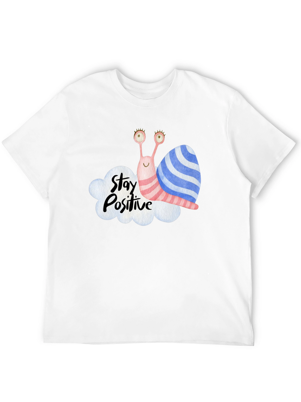 Stay Positive Snail Graphic Tee - Black