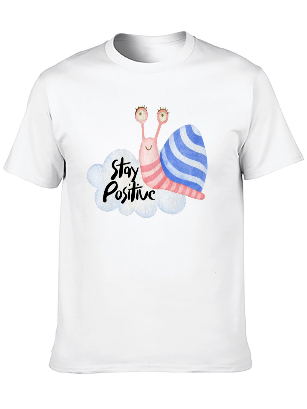 Stay Positive Snail Graphic Tee - Black