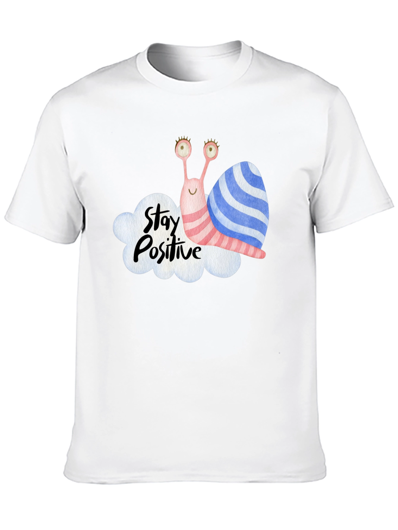 Stay Positive Snail Graphic Tee - Black