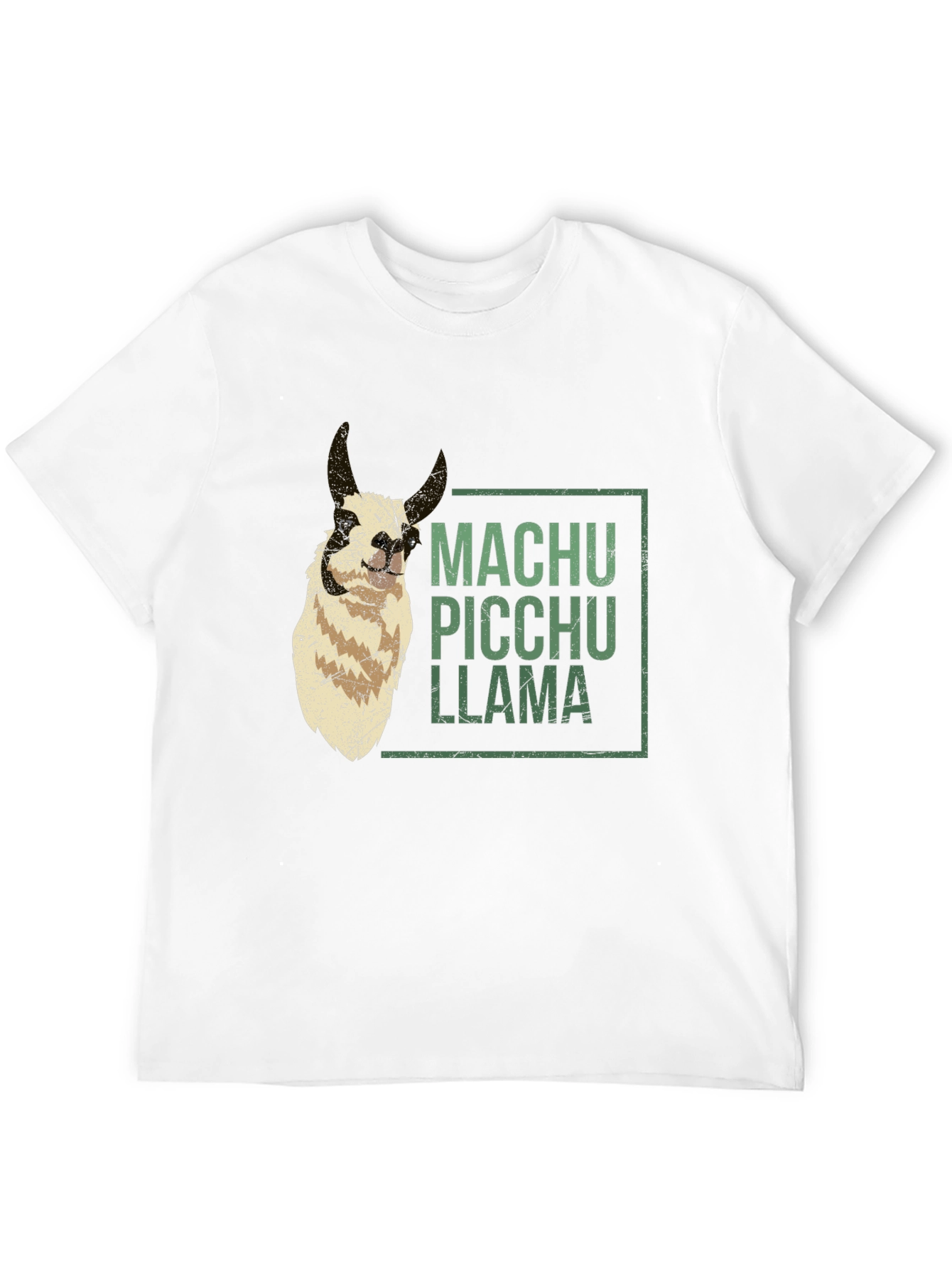 Machu Picchu Llama Graphic Tee - Black Crew Neck