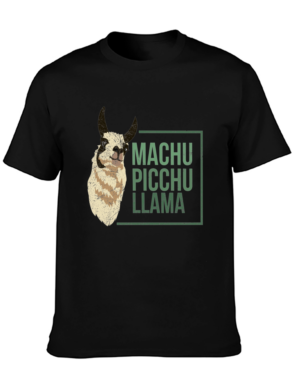 Machu Picchu Llama Graphic Tee - Black Crew Neck