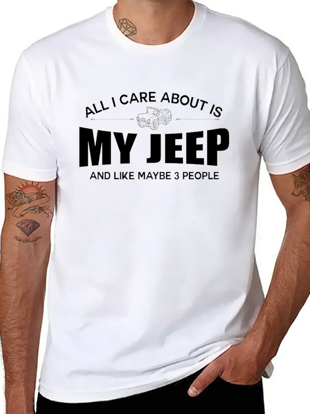 Jeep - All I Care About Is My Jeep Essential Cotton Tee For Daily Outfits – Unisex Style