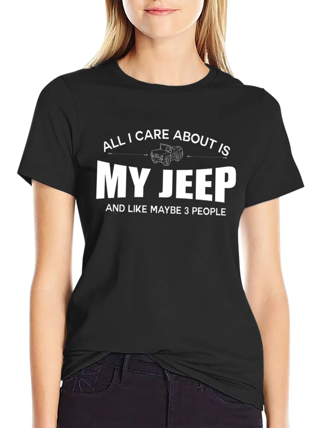 Jeep - All I Care About Is My Jeep Essential Cotton Tee For Daily Outfits – Unisex Style