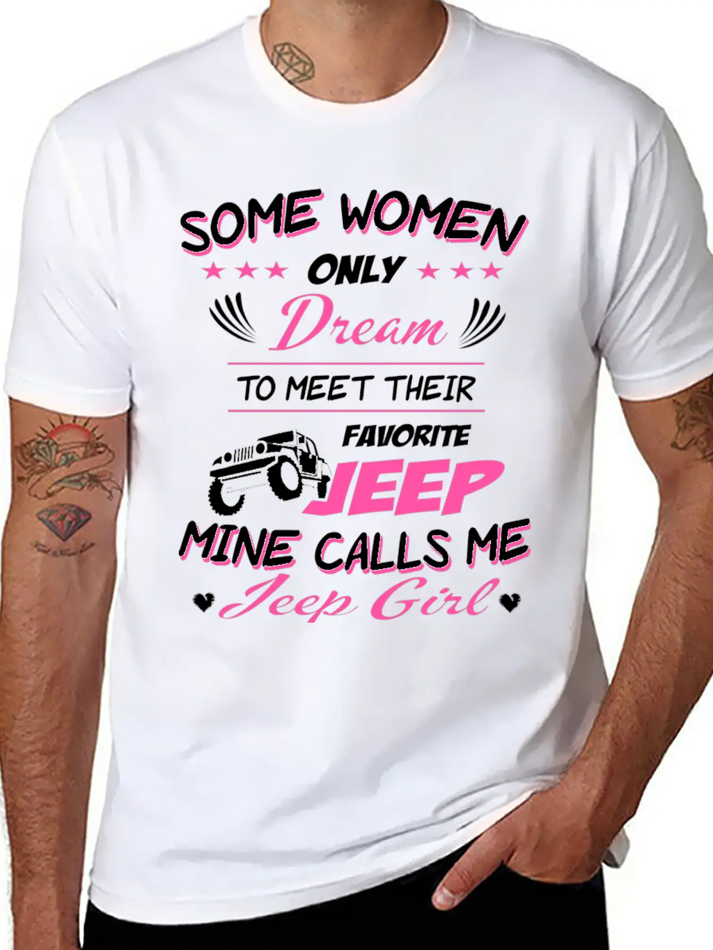 Jeep - My Favorite Jeep Calls Me Jeep Girl Unisex Short Sleeve Soft Cotton T-Shirt – Casual Everyday Wear