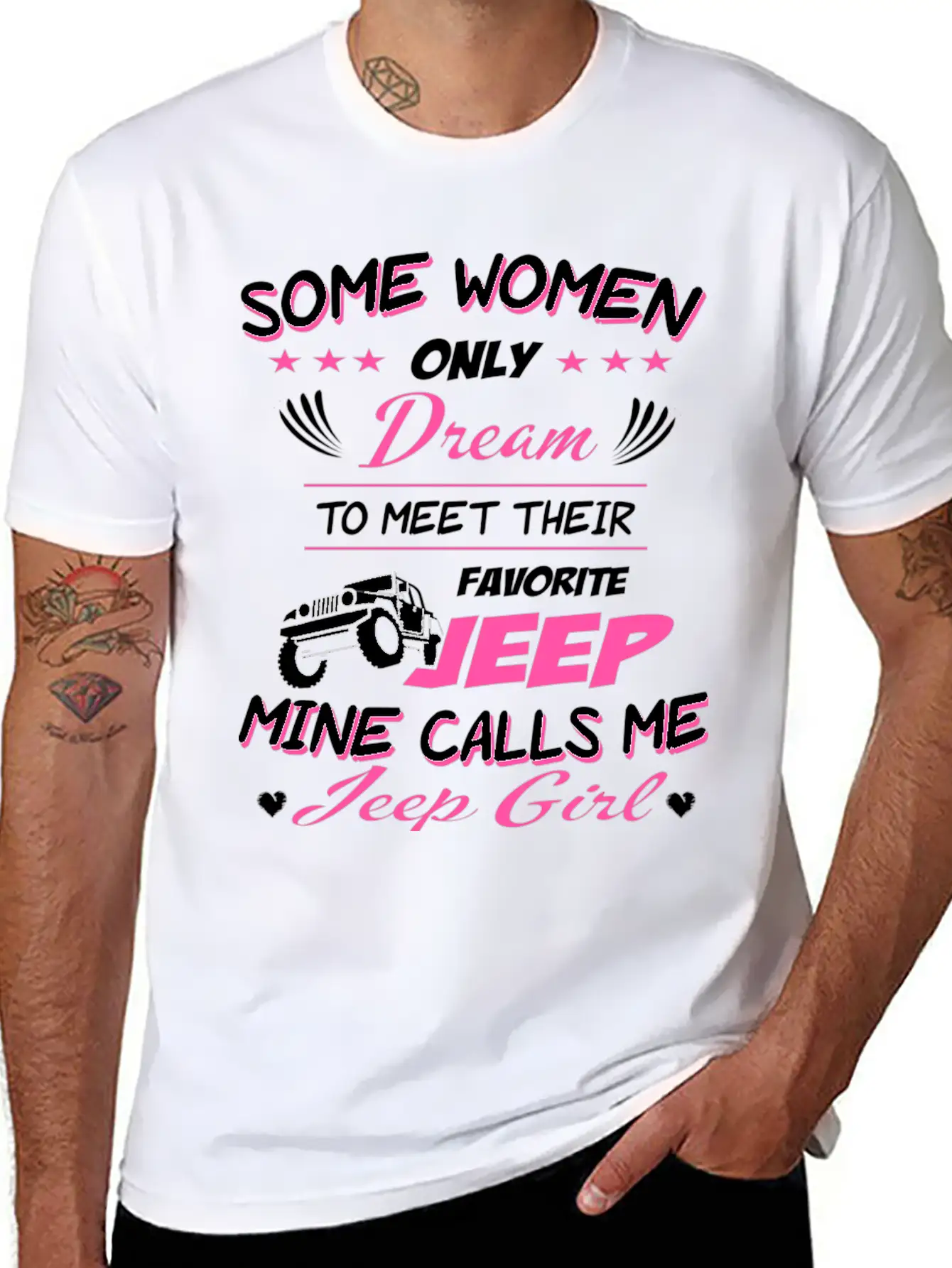 Jeep - My Favorite Jeep Calls Me Jeep Girl Unisex Short Sleeve Soft Cotton T-Shirt – Casual Everyday Wear
