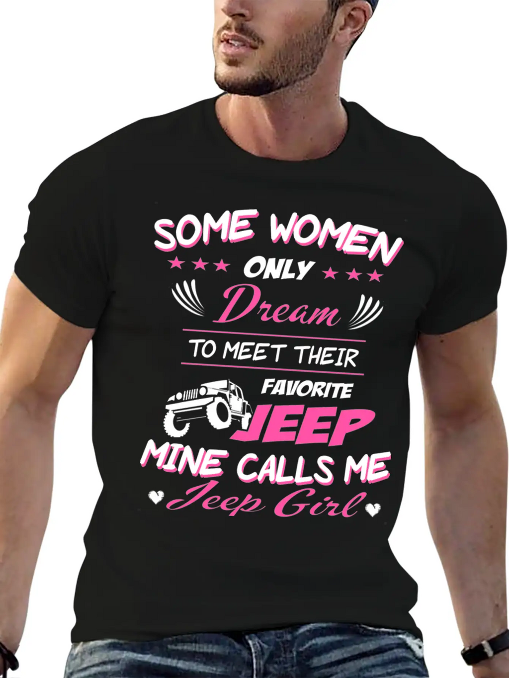 Jeep - My Favorite Jeep Calls Me Jeep Girl Unisex Short Sleeve Soft Cotton T-Shirt – Casual Everyday Wear