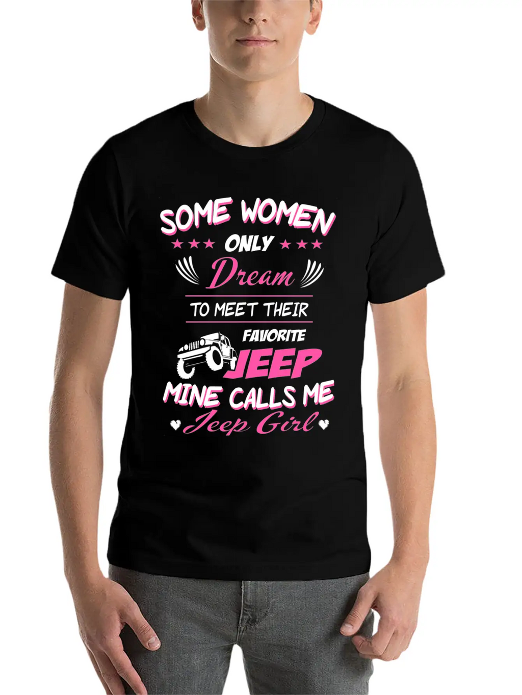 Jeep - My Favorite Jeep Calls Me Jeep Girl Unisex Short Sleeve Soft Cotton T-Shirt – Casual Everyday Wear
