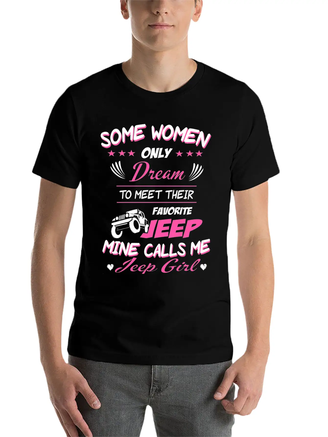 Jeep - My Favorite Jeep Calls Me Jeep Girl Unisex Short Sleeve Soft Cotton T-Shirt – Casual Everyday Wear