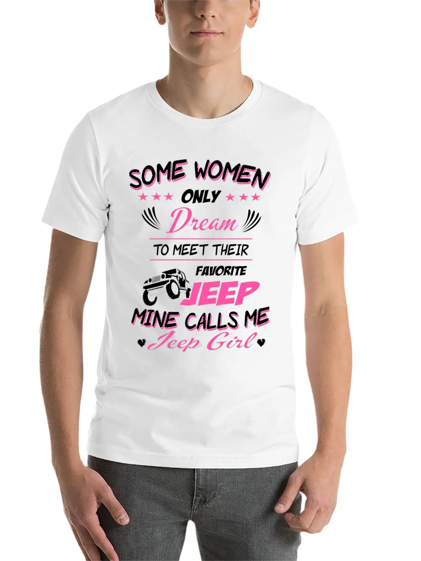 Jeep - My Favorite Jeep Calls Me Jeep Girl Unisex Short Sleeve Soft Cotton T-Shirt – Casual Everyday Wear