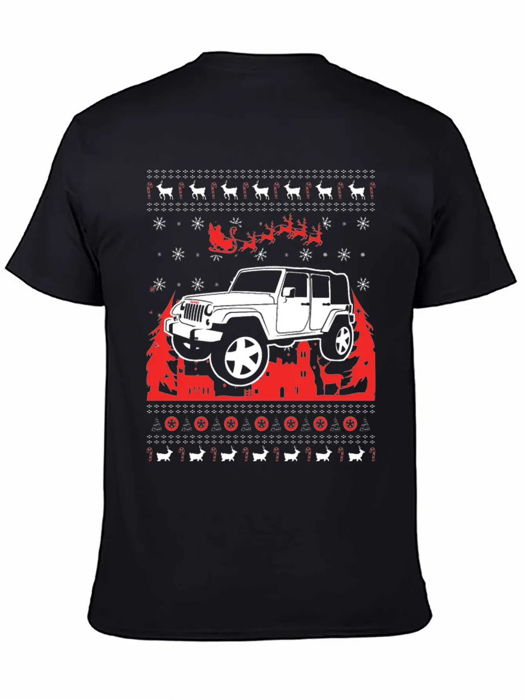 Jeep Ugly Christmas Sweater Stylish Everyday T-Shirt – Unisex Basic Cotton Tee