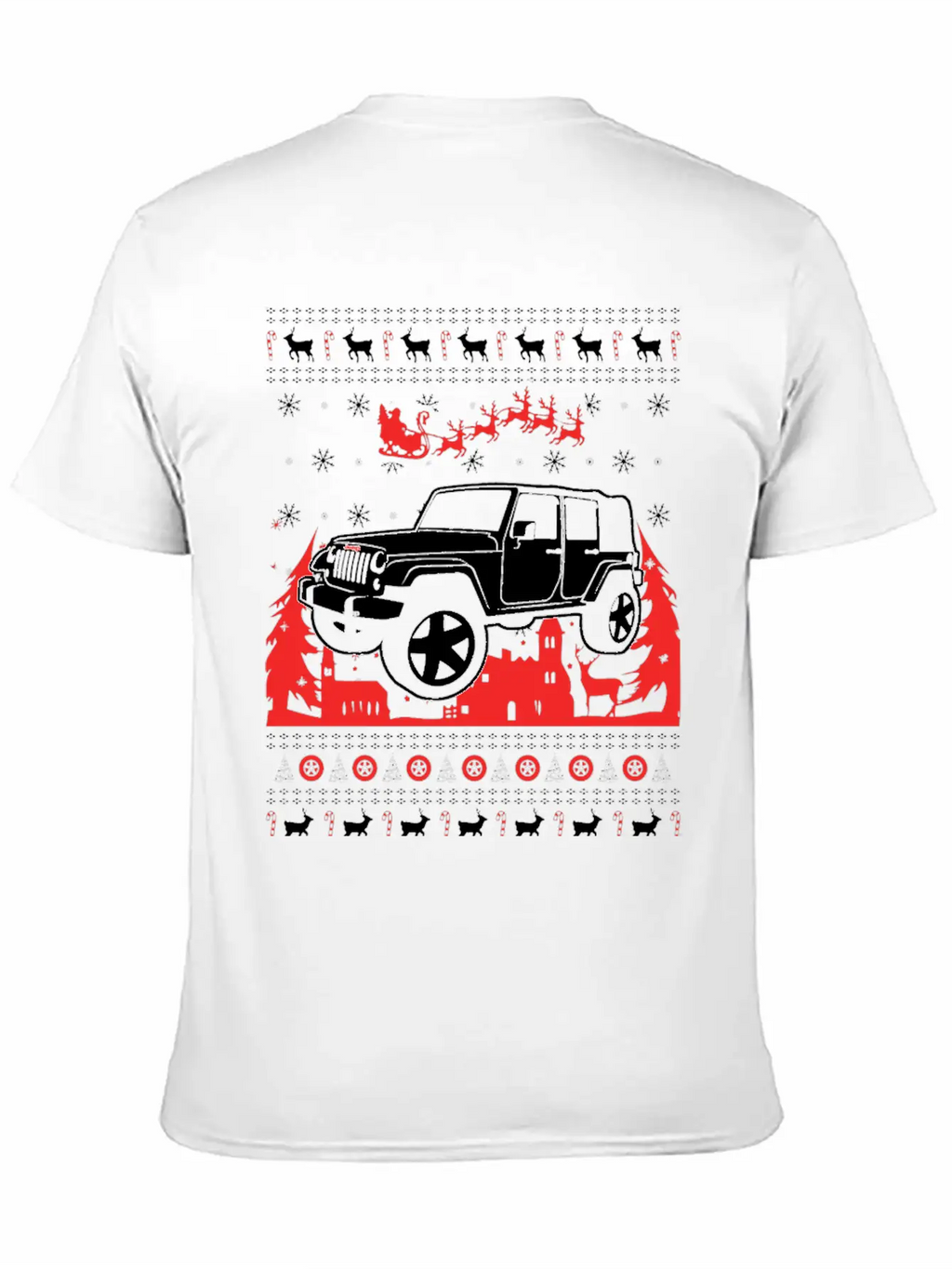 Jeep Ugly Christmas Sweater Stylish Everyday T-Shirt – Unisex Basic Cotton Tee