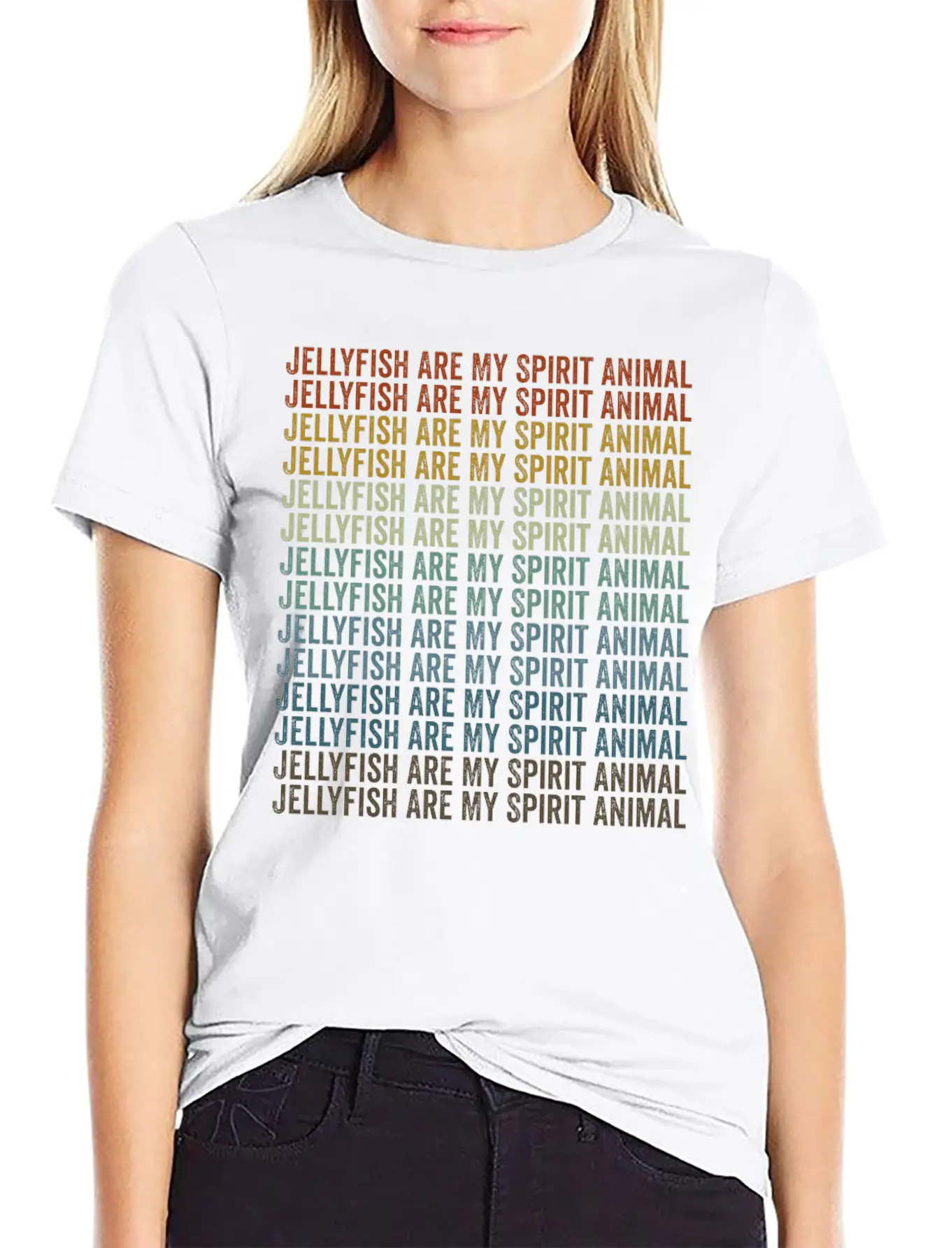 Jellyfish Are My Spirit Animal Jellyfish Unisex Short Sleeve Soft Cotton T-Shirt – Casual Everyday Wear