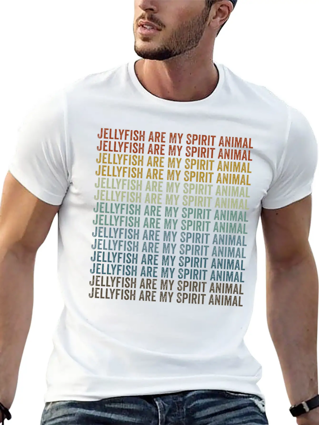 Jellyfish Are My Spirit Animal Jellyfish Unisex Short Sleeve Soft Cotton T-Shirt – Casual Everyday Wear