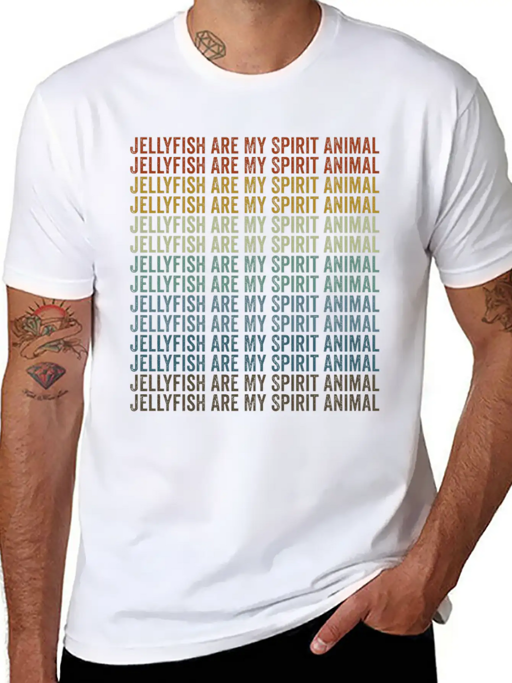 Jellyfish Are My Spirit Animal Jellyfish Unisex Short Sleeve Soft Cotton T-Shirt – Casual Everyday Wear