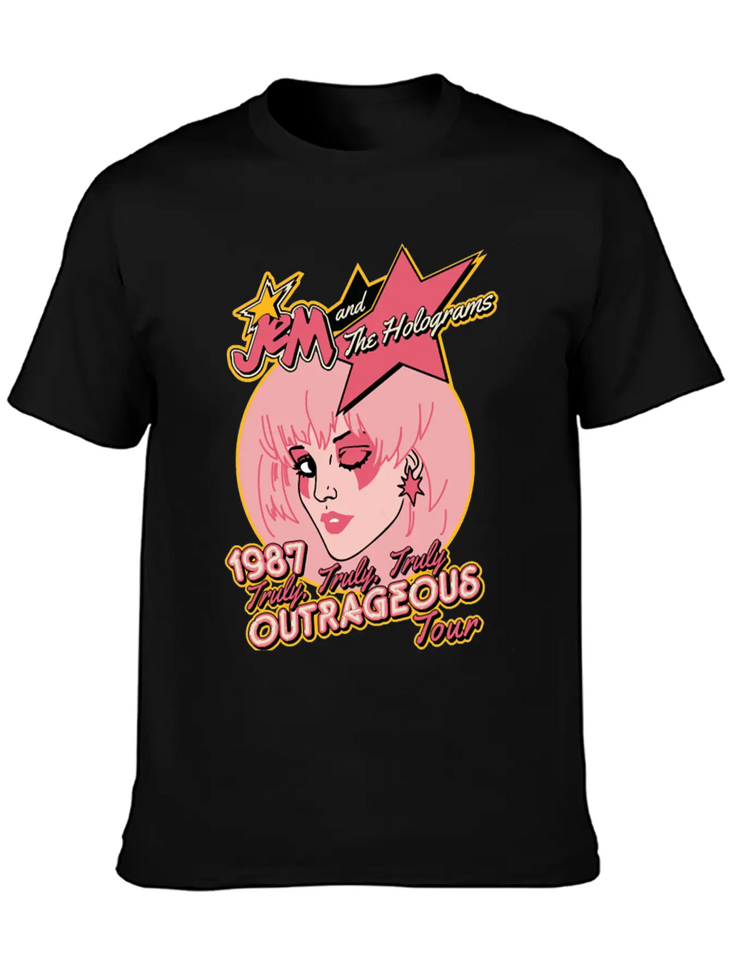 Jem Outrageous Tour Classic Fit Graphic Tee For Daily Comfort – Unisex Cotton Shirt