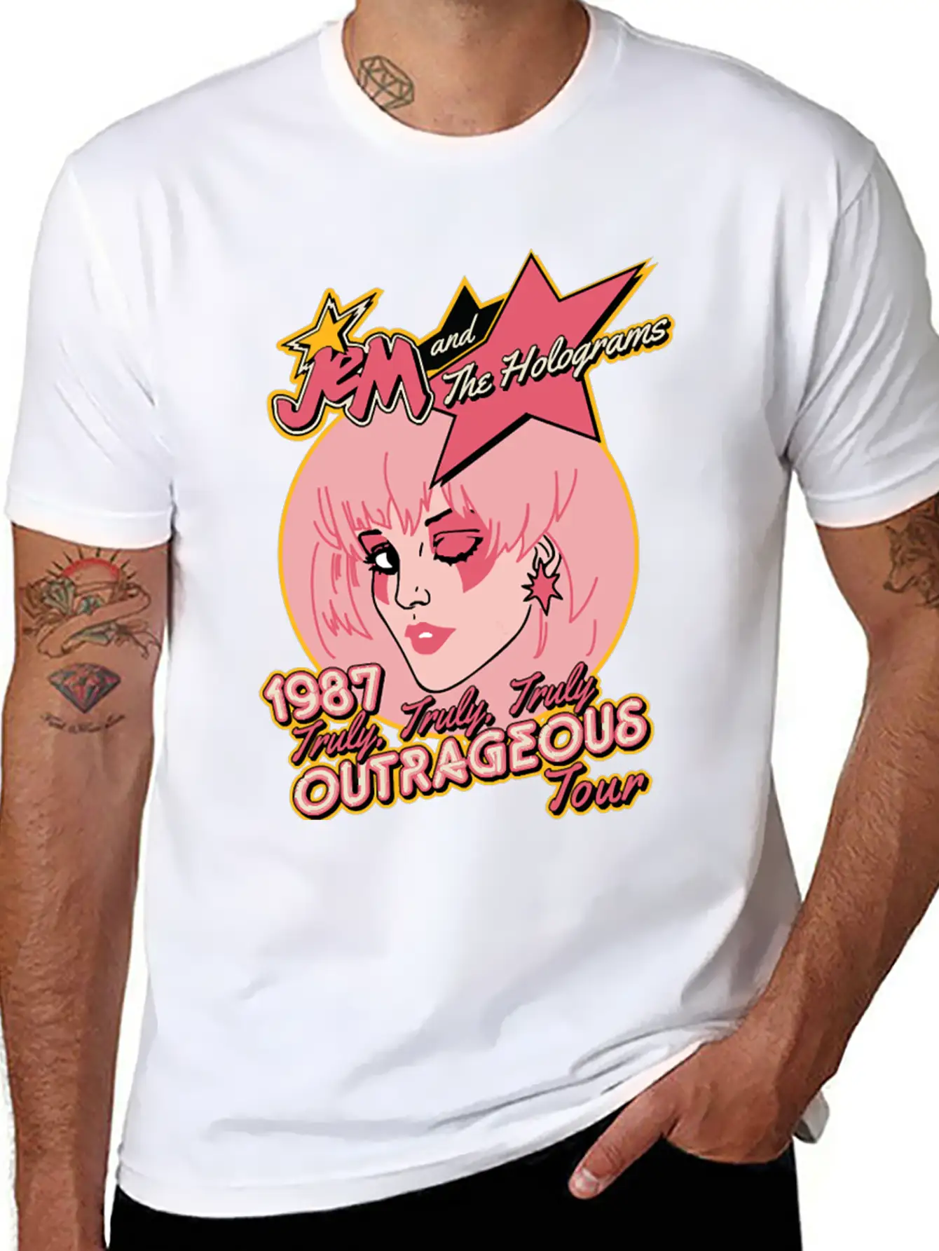 Jem Outrageous Tour Classic Fit Graphic Tee For Daily Comfort – Unisex Cotton Shirt
