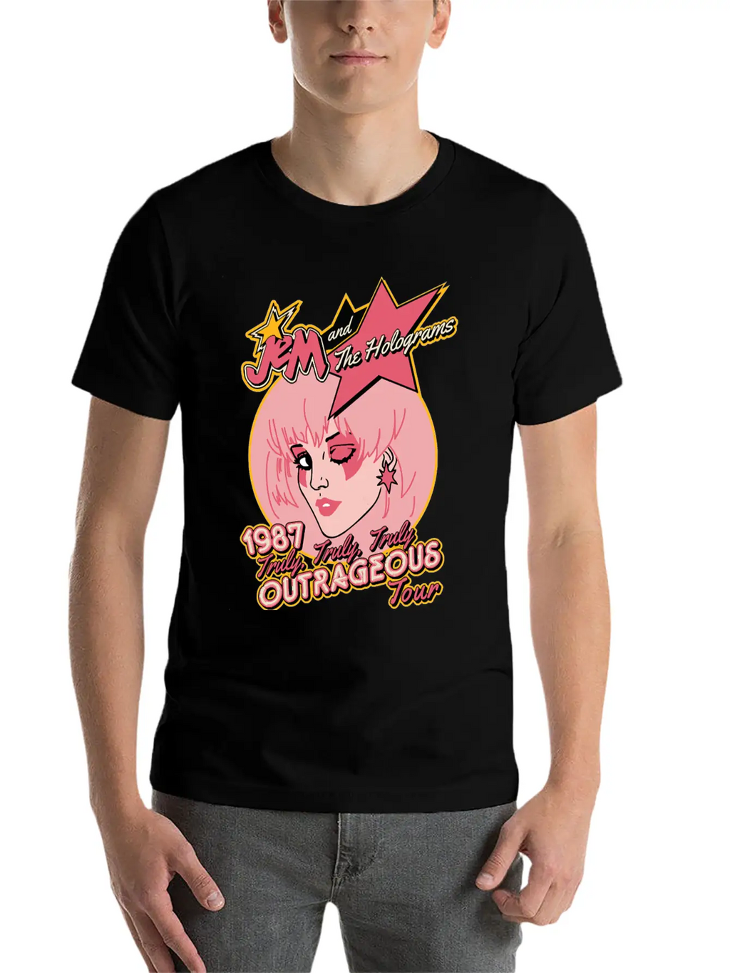 Jem Outrageous Tour Classic Fit Graphic Tee For Daily Comfort – Unisex Cotton Shirt